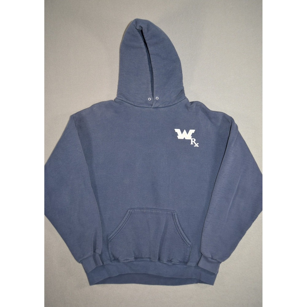 Vintage Lee Ultraweight Sweatshirt Large Blue Hoodie Faded Wilkes University
